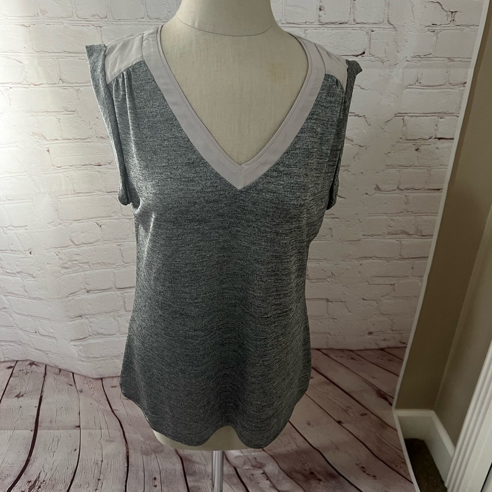 Oasis mixed media v neck tee